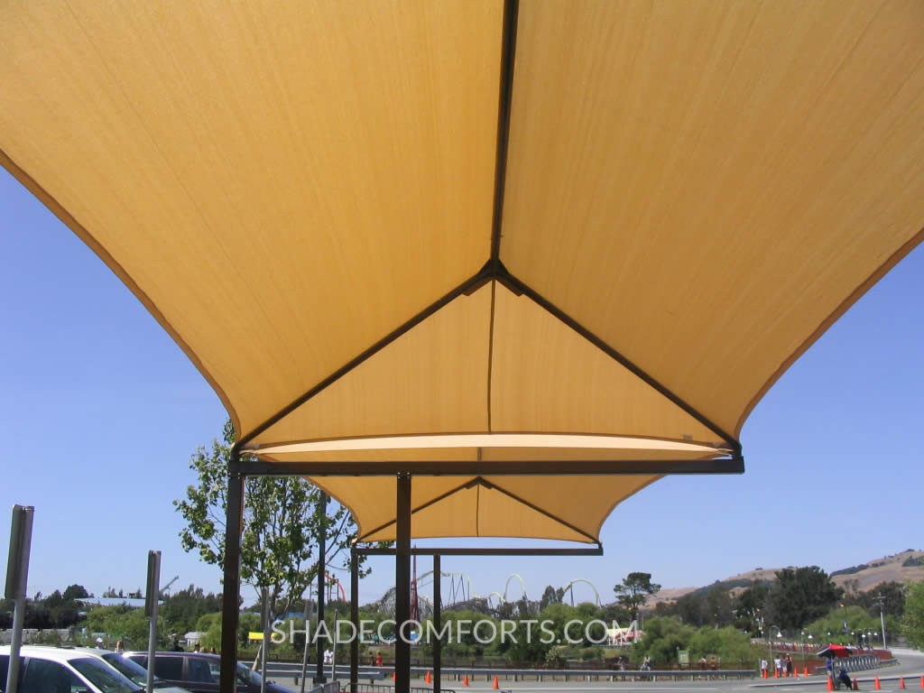 Shade Above Ramp Tram Shade Structure Cools NorCAL Parking Lot