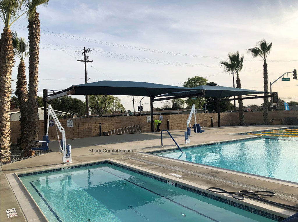 Orange County contractor designs, engineers, fabricates, and constructs this tensioned fabric shade structure