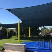 Shade sail contractor covers playground in Alameda County enclave of Oakland, CA.