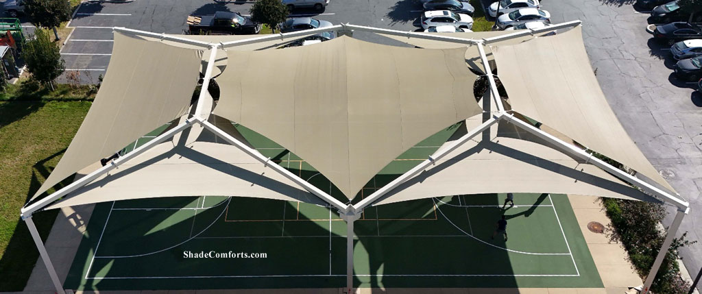 Basketball court shade sails contractor near San Diego, CA